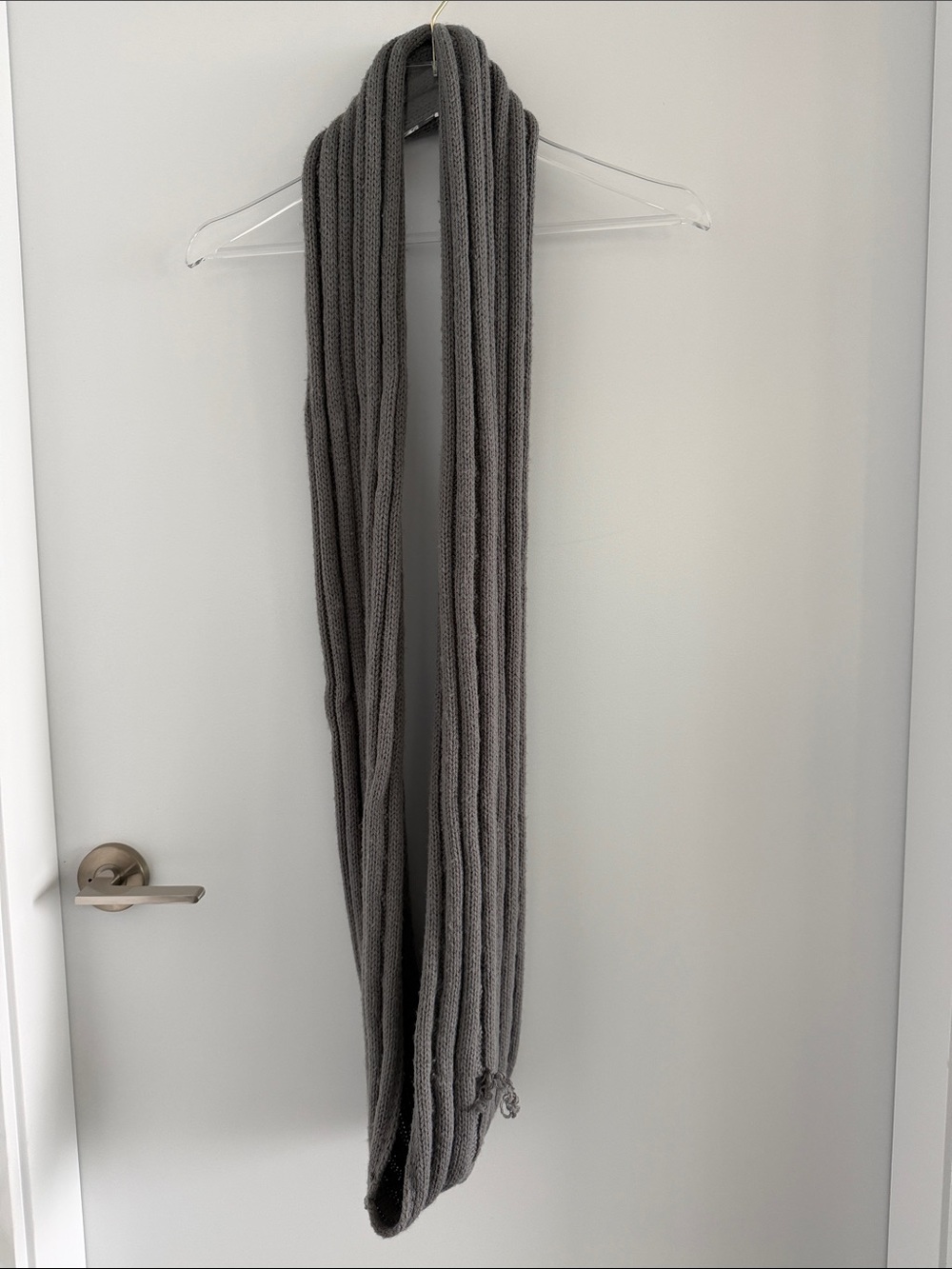 Gray Knit Infinity Scarf